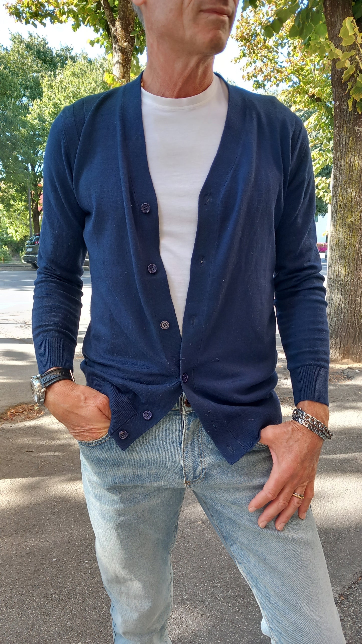 Over-D cardigan scollo a V