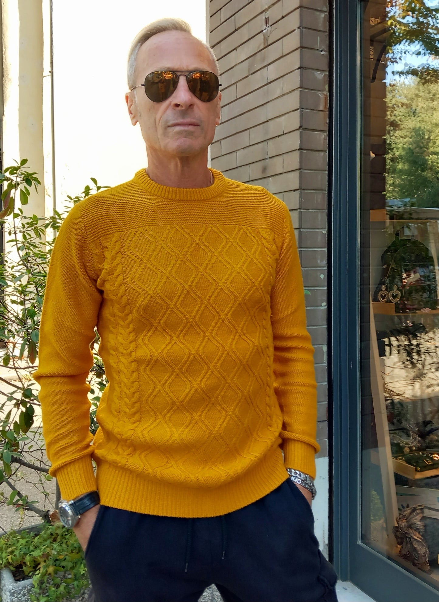 Over-D maglione paricollo strutturato