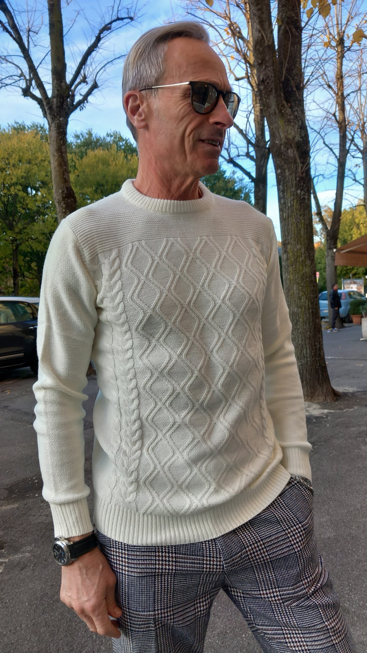 Over-D maglione paricollo strutturato