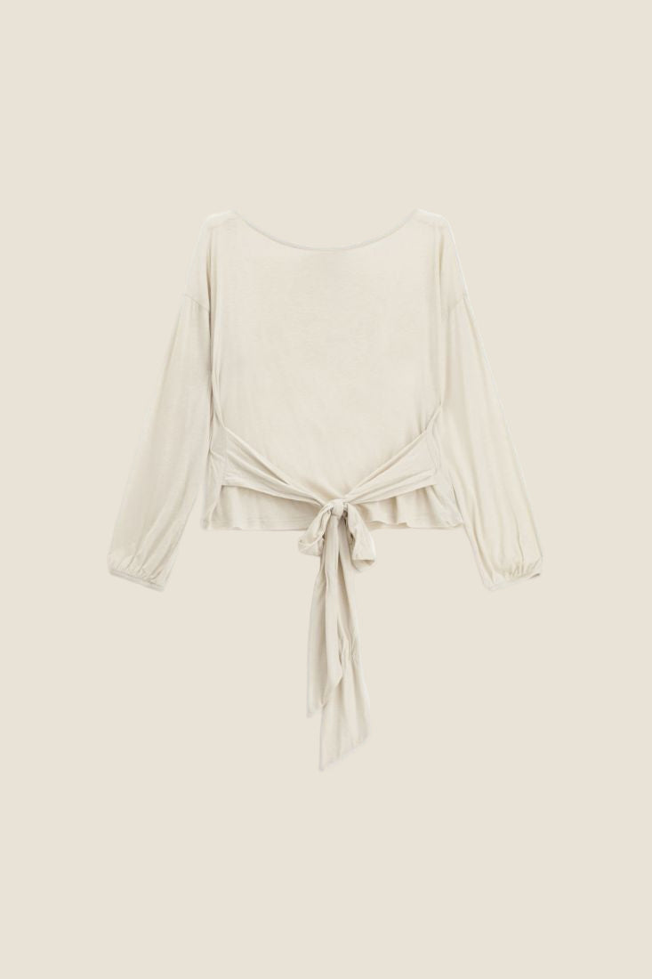 Dixie Blusa con maniche lunghe e nodo