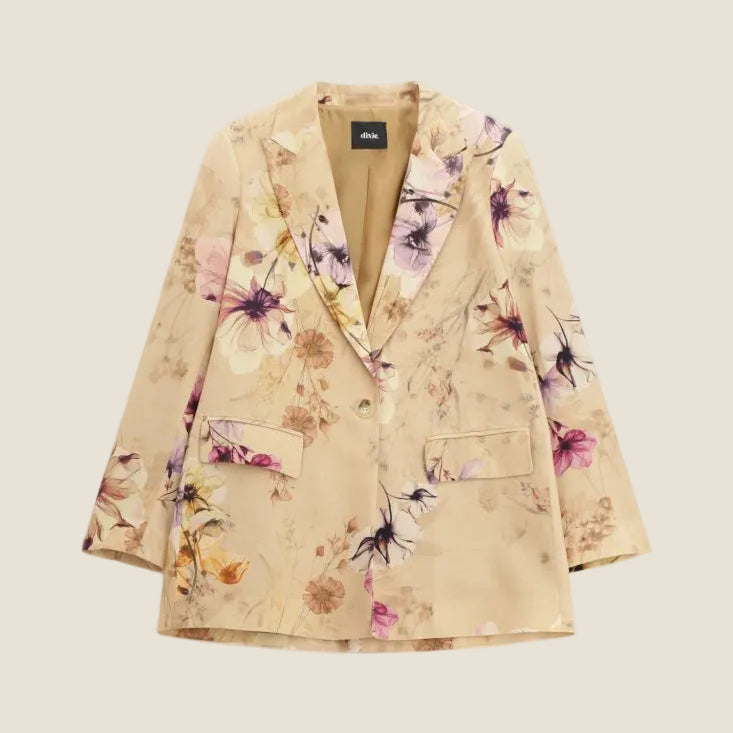 Dixie - Blazer a stampa floreale con chiusura monopetto
