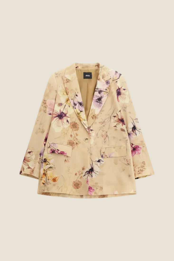 Dixie - Blazer a stampa floreale con chiusura monopetto