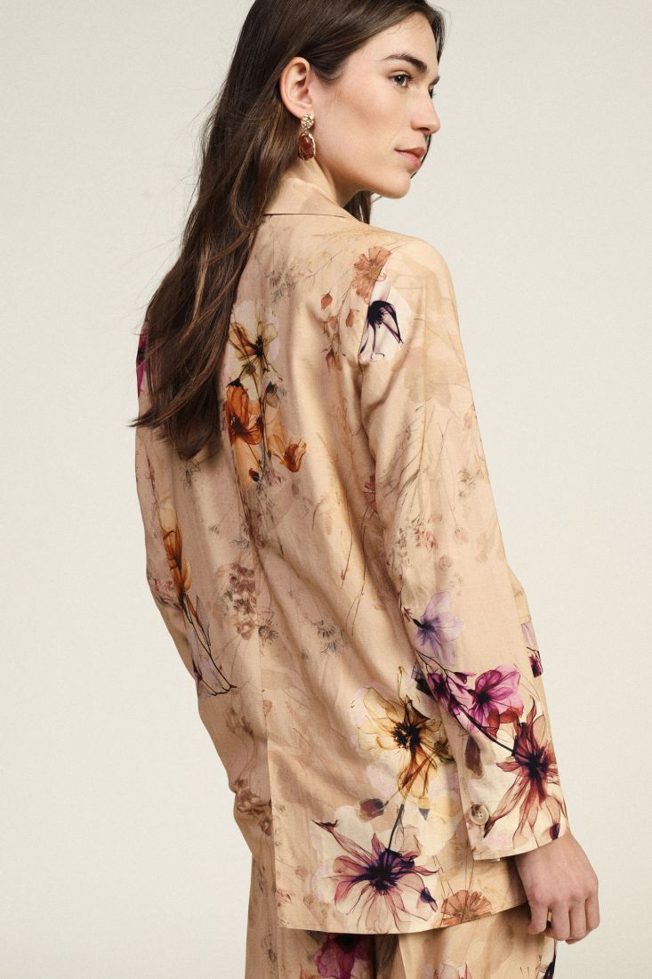 Dixie - Blazer a stampa floreale con chiusura monopetto
