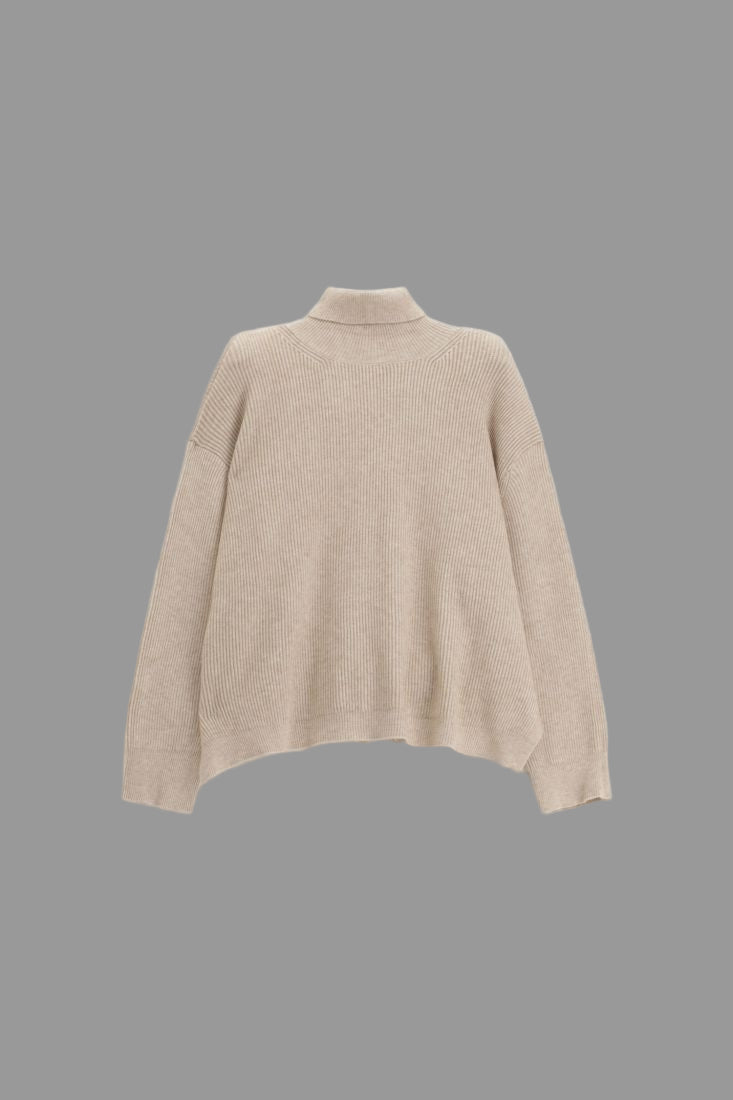 Dixie Maglione a collo alto con lavorazione a coste