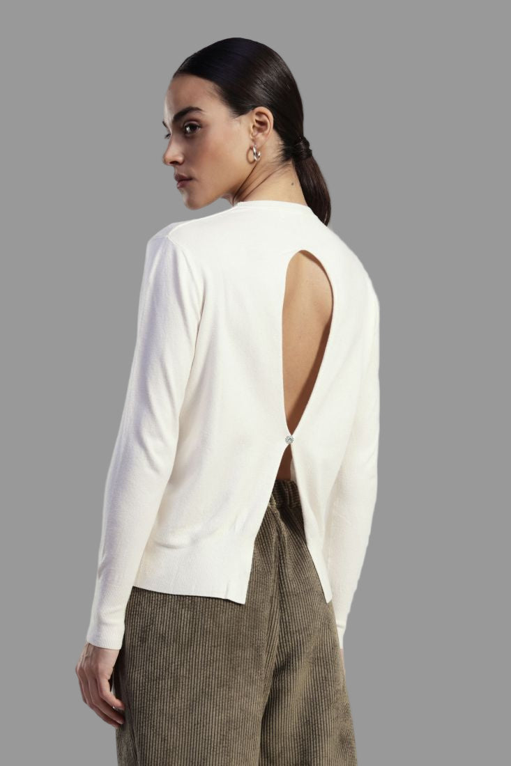 Dixie Maglione girocollo con maniche lunghe e dettaglio posteriore