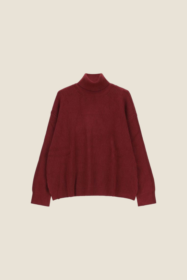 Dixie Maglione a collo alto con lavorazione a coste