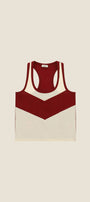 Dixie - Top smanicato con motivo a blocchi e retro vogatore