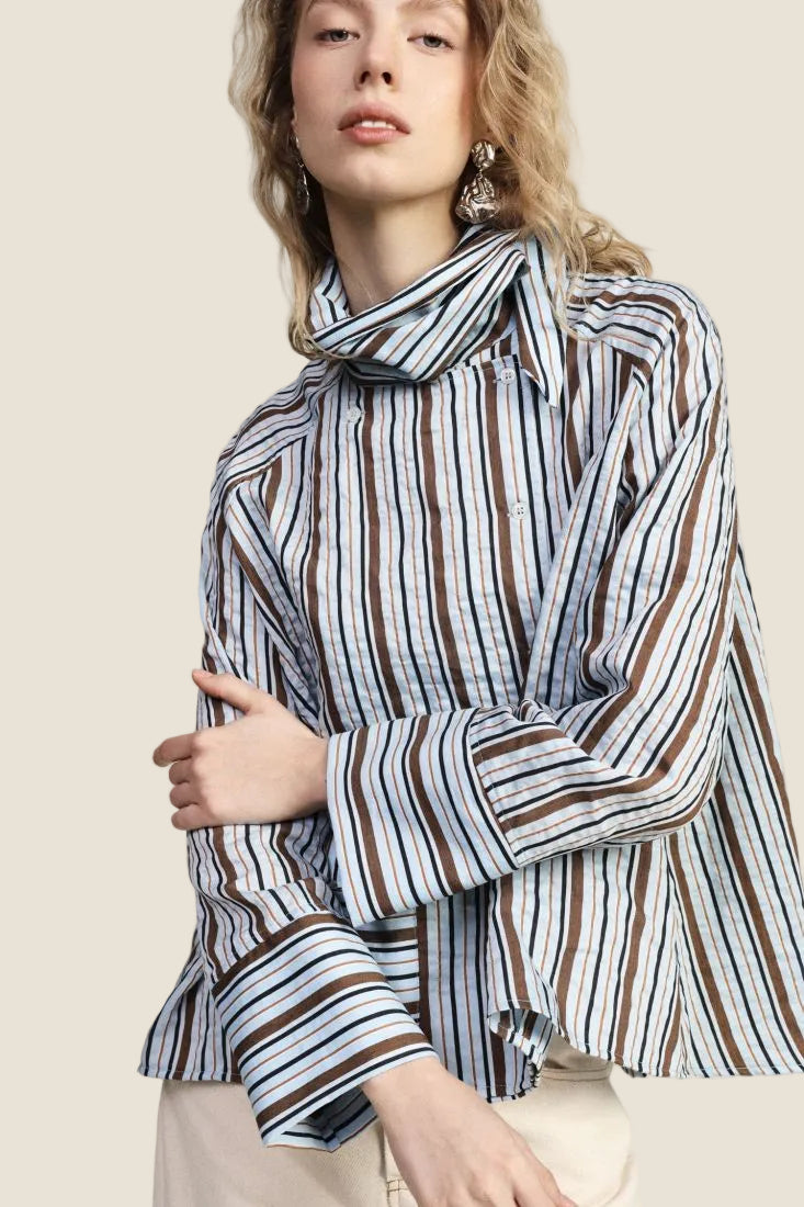 Dixie - Camicia a Righe con Colletto Classico e Tasca