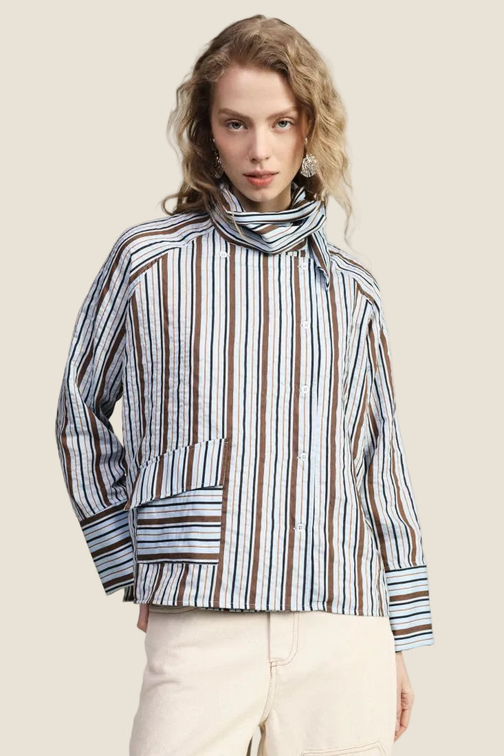 Dixie - Camicia a Righe con Colletto Classico e Tasca