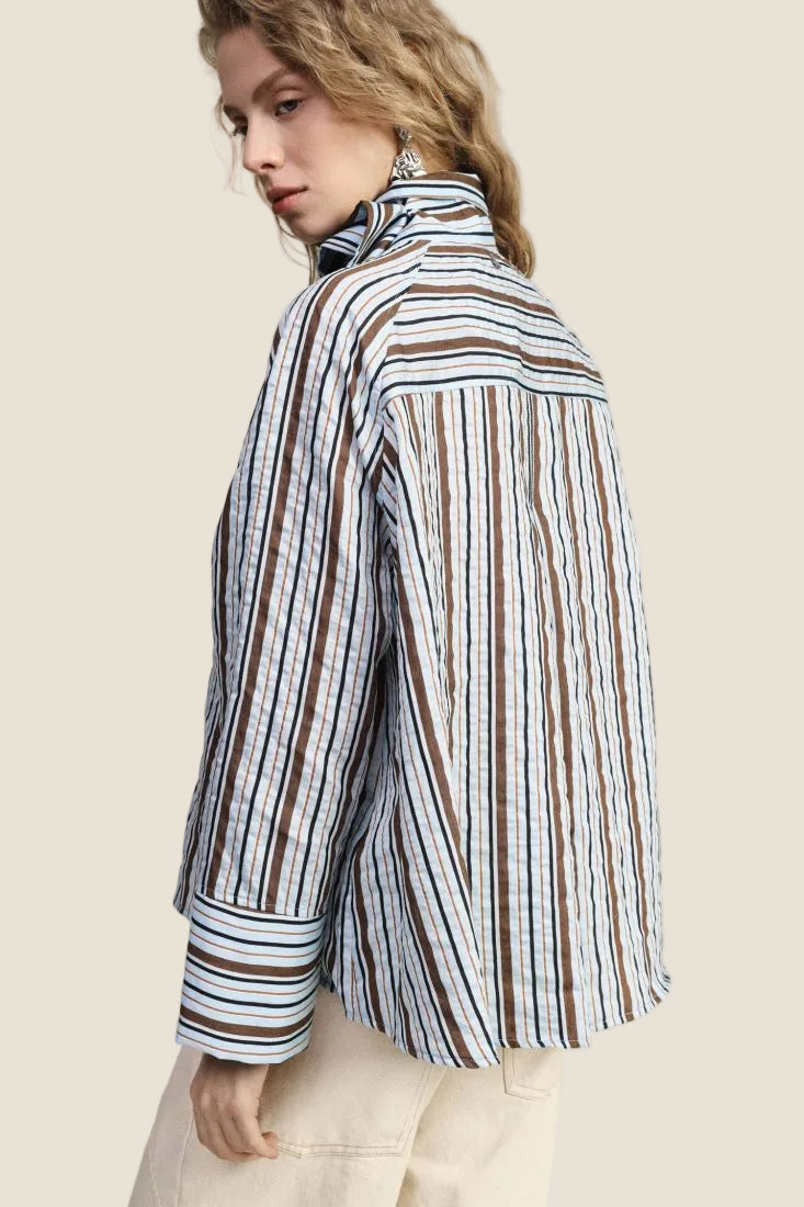 Dixie - Camicia a Righe con Colletto Classico e Tasca