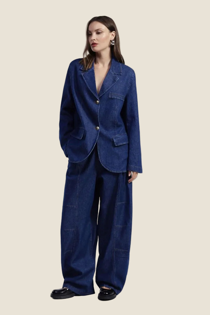 Dixie Pantaloni palazzo ampi con vita alta e coulisse