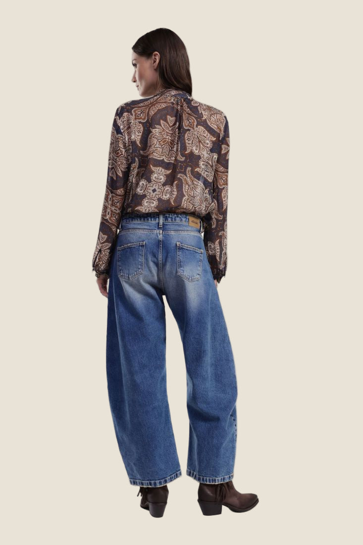 Dixie Jeans baloon fit vita alta cuciture frontali