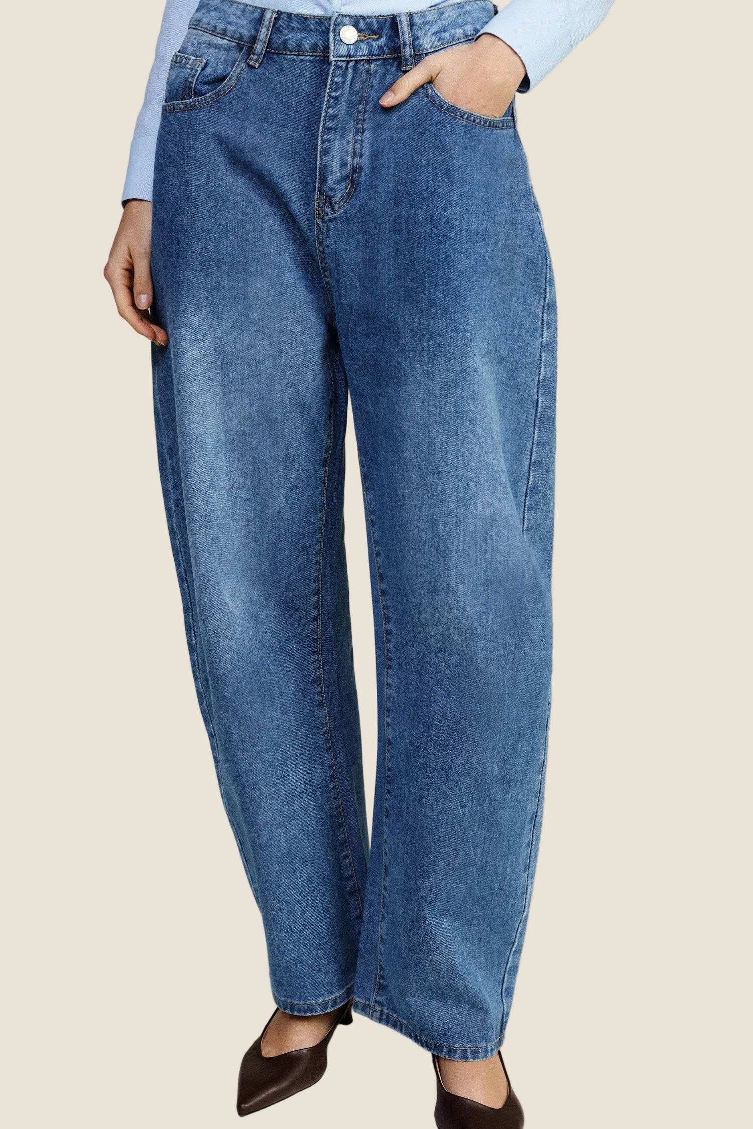 Dixie - Jeans balloon fit vita alta con passanti