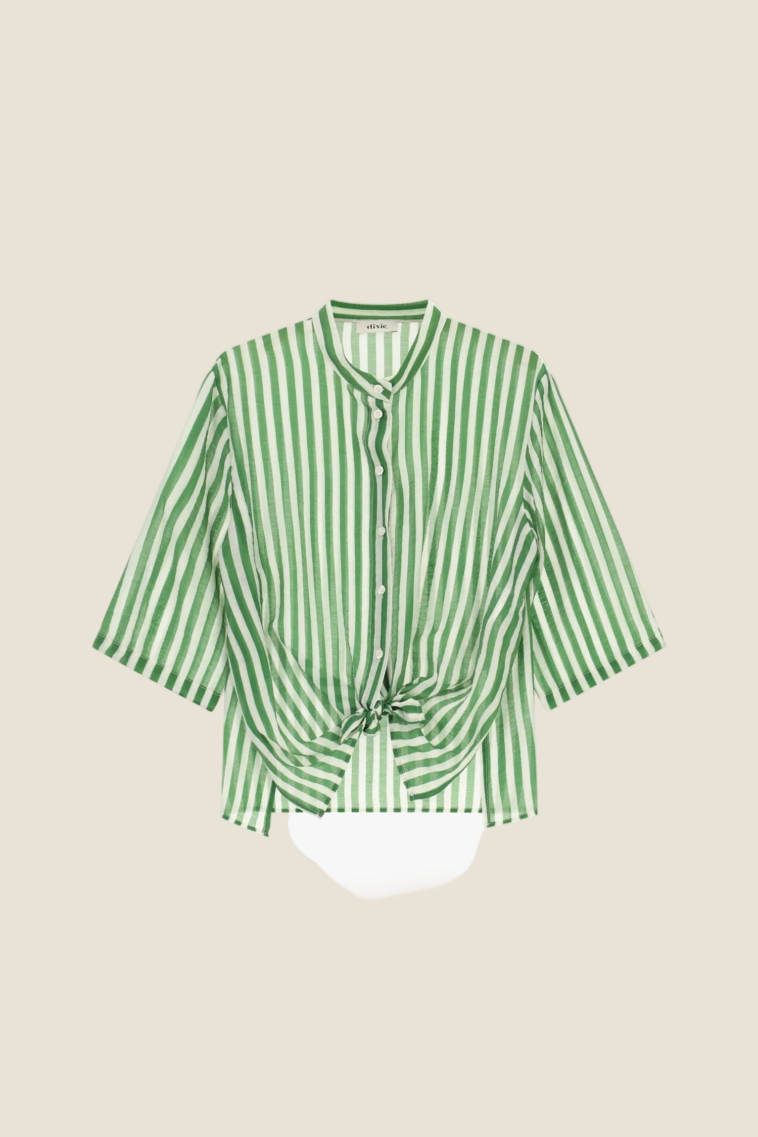 Dixie - Camicia a righe con nodo frontale e maniche 3/4