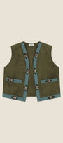 Dixie - Gilet senza maniche con passamaneria ricamata