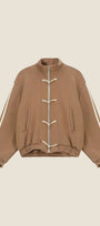 Dixie - Felpa zip con collo alto e maniche a righe