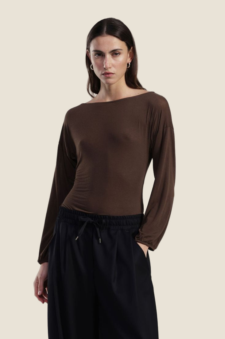 Dixie Blusa con maniche lunghe e nodo