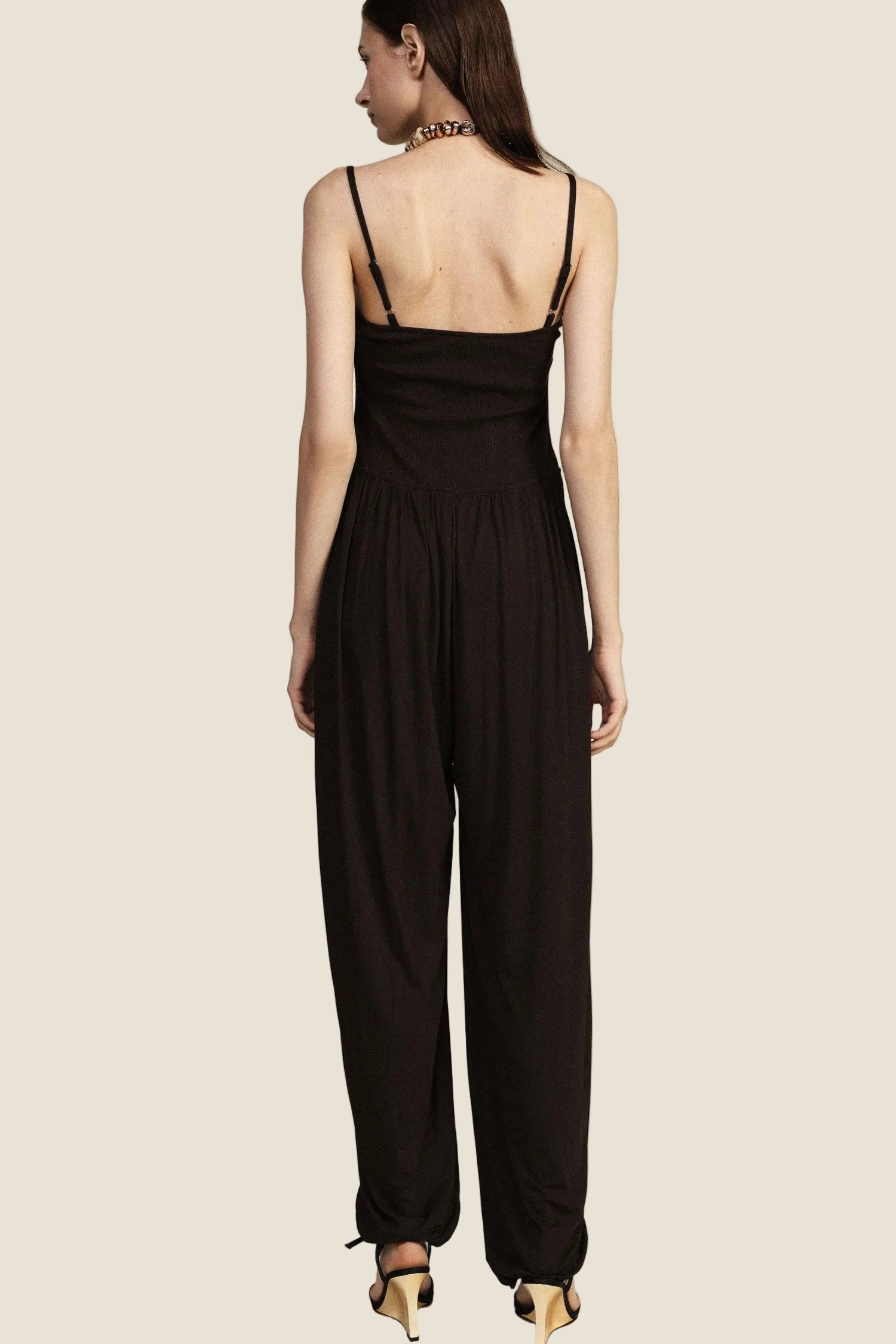 Dixie - Jumpsuit Ampia con Spalline e Fondo Elastico