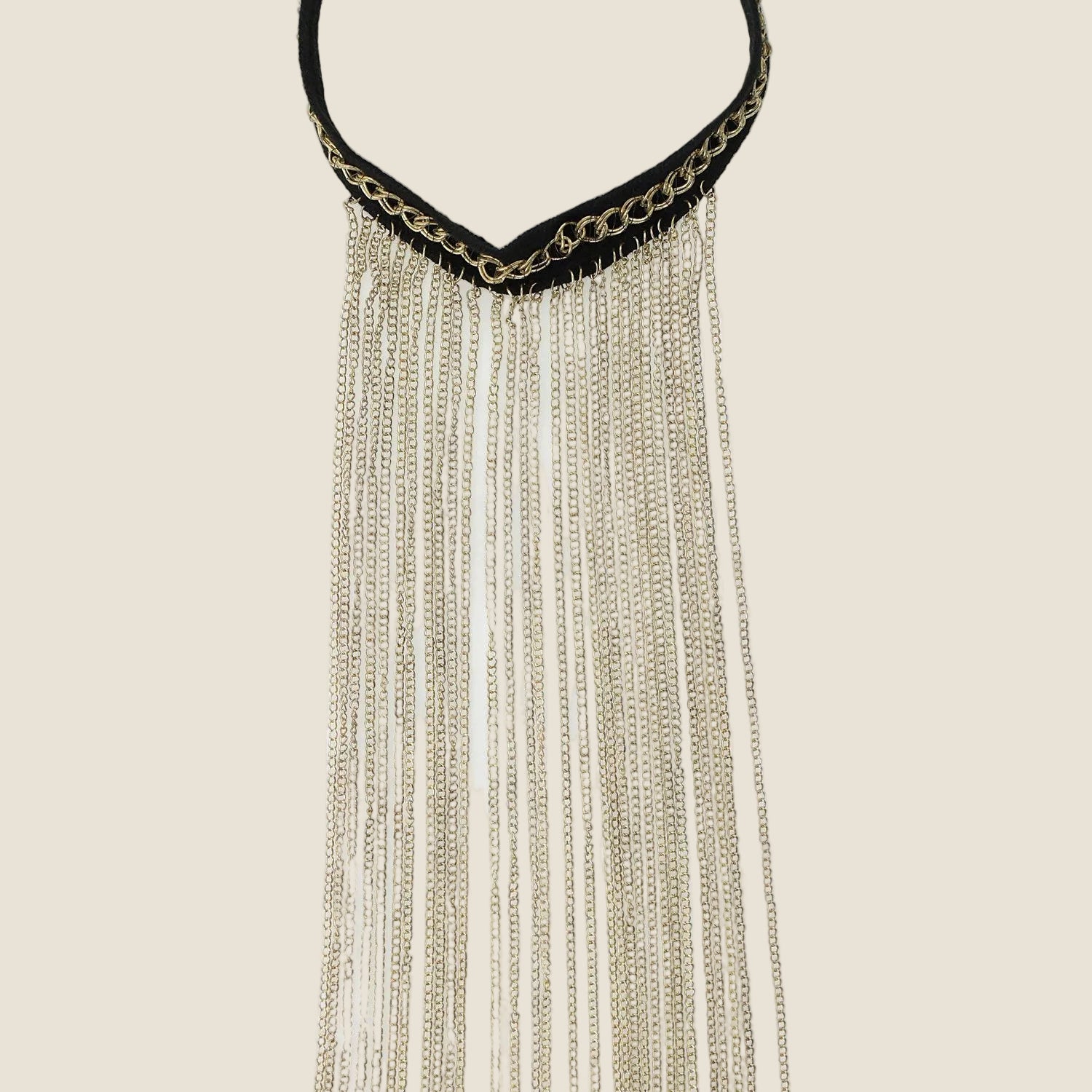 Dixie - Collana Girocollo con Lunghe Frange a Catena