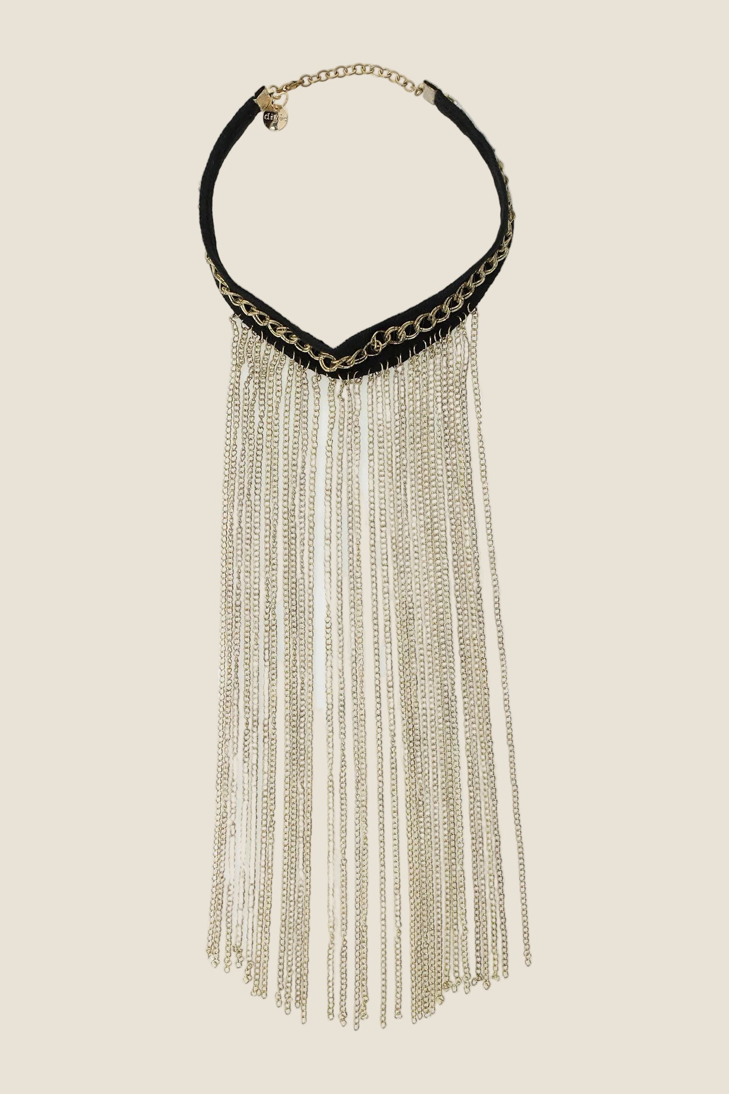 Dixie - Collana Girocollo con Lunghe Frange a Catena