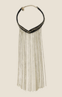 Madison Shop Dixie choker necklace featuring a black fabric base and long cascading gold-tone metal chain fringe.