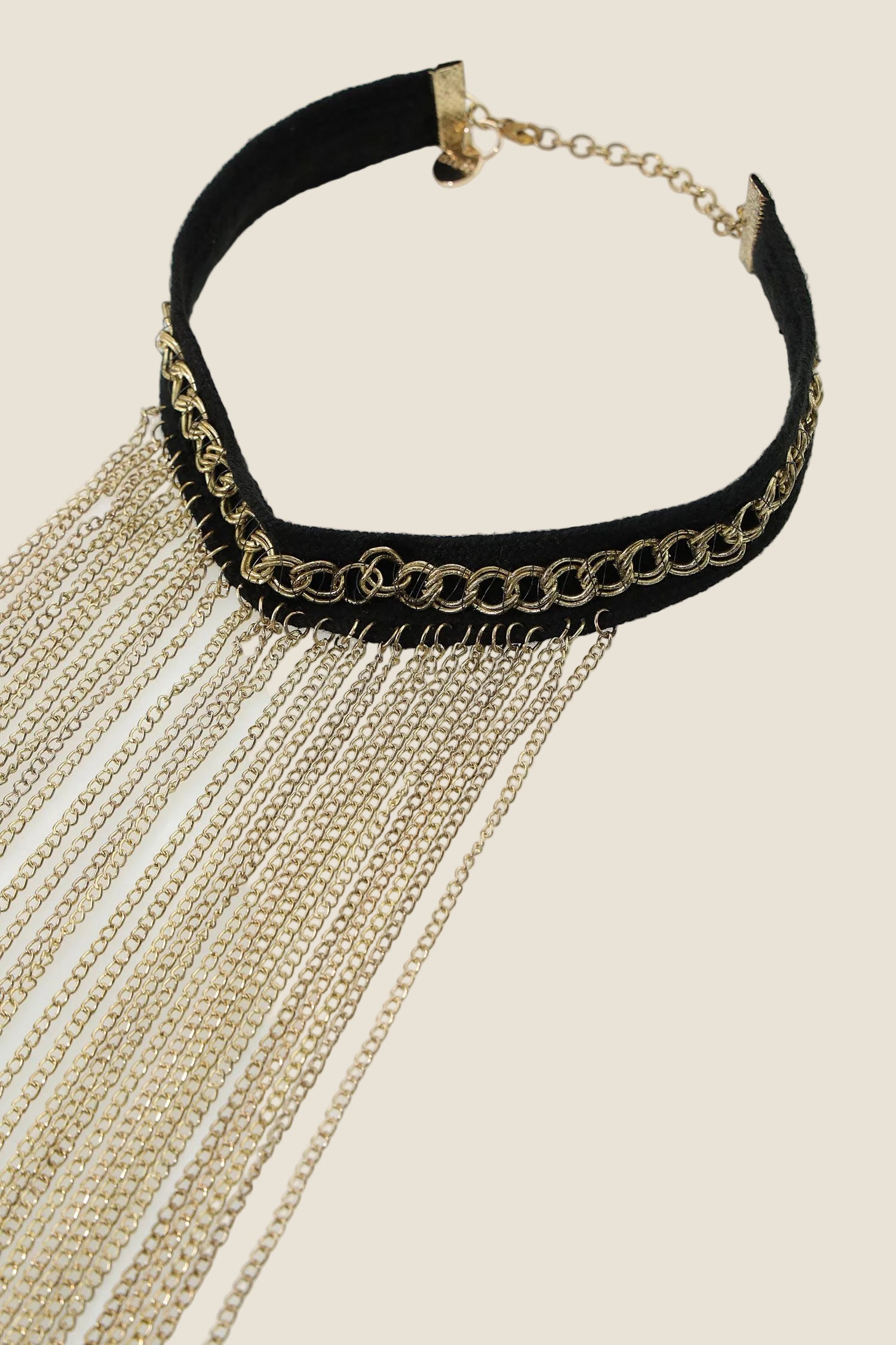 Dixie - Collana Girocollo con Lunghe Frange a Catena