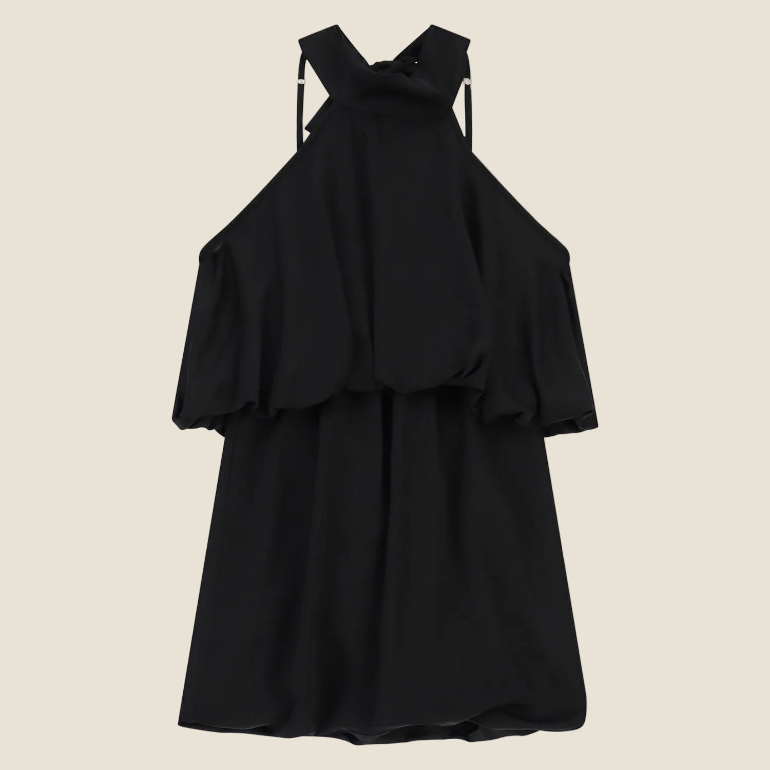 Dixie - Abito Corto con Halter Neck e Balza Ampia
