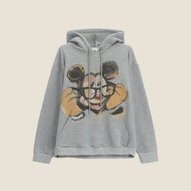 Dixie Felpa con cappuccio stampa illustrata frontale