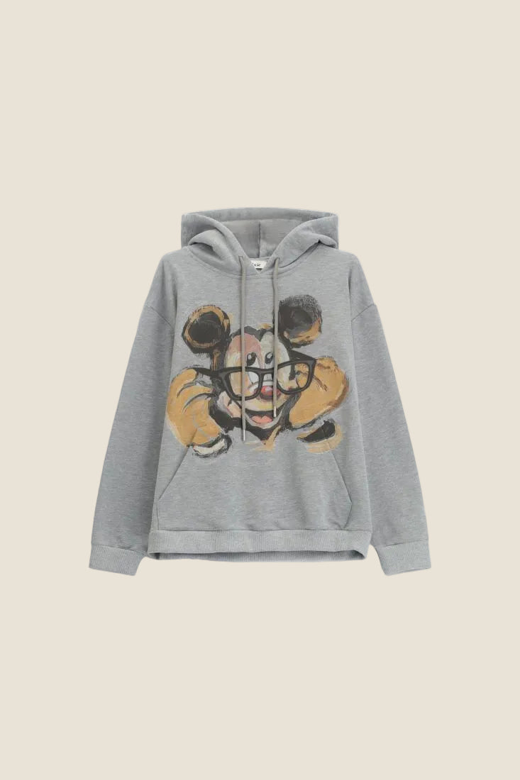 Dixie Felpa con cappuccio stampa illustrata frontale