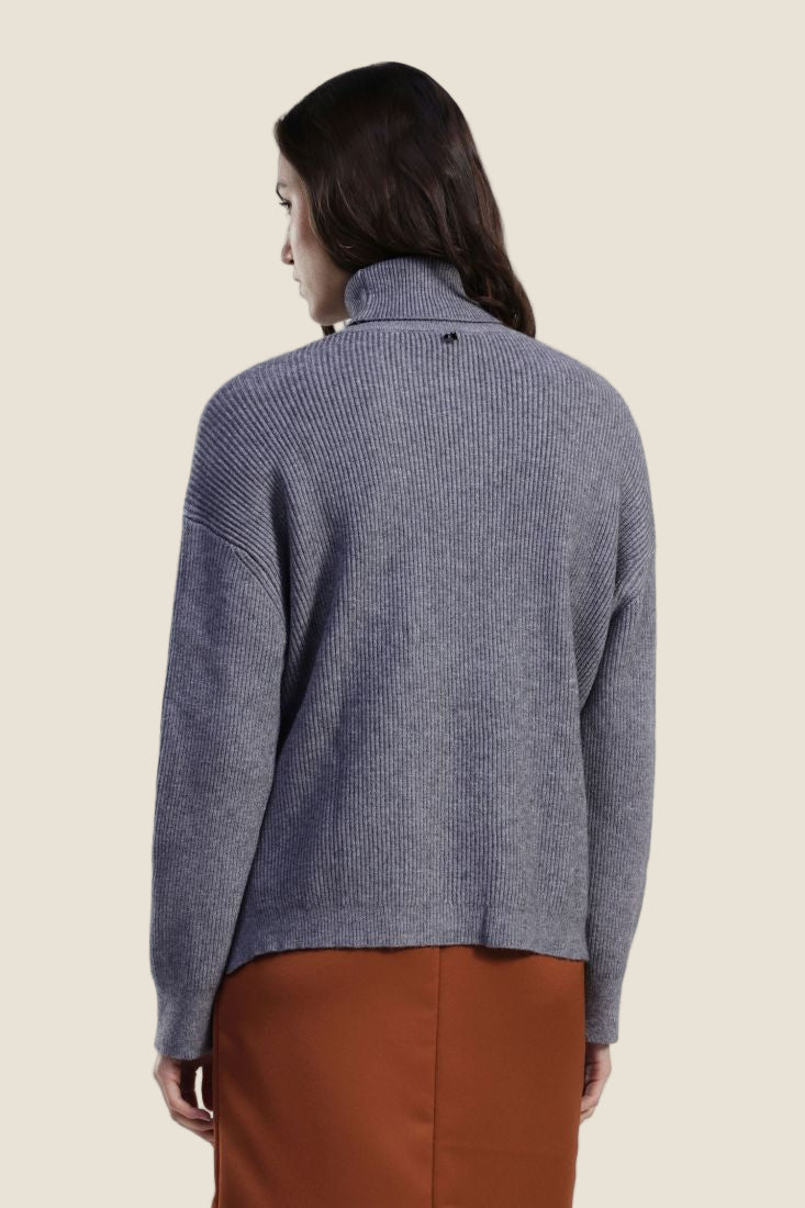 Dixie Maglione a collo alto con lavorazione a coste