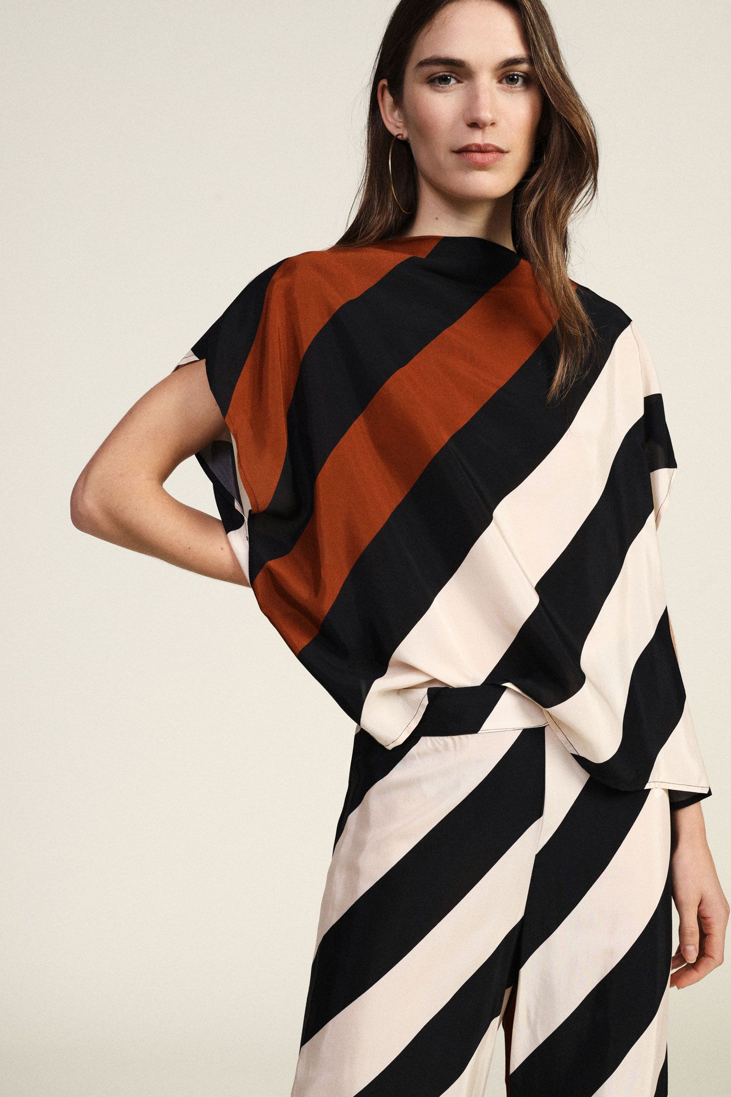 Dixie - Blusa a Righe con Taglio Dritto e Girocollo