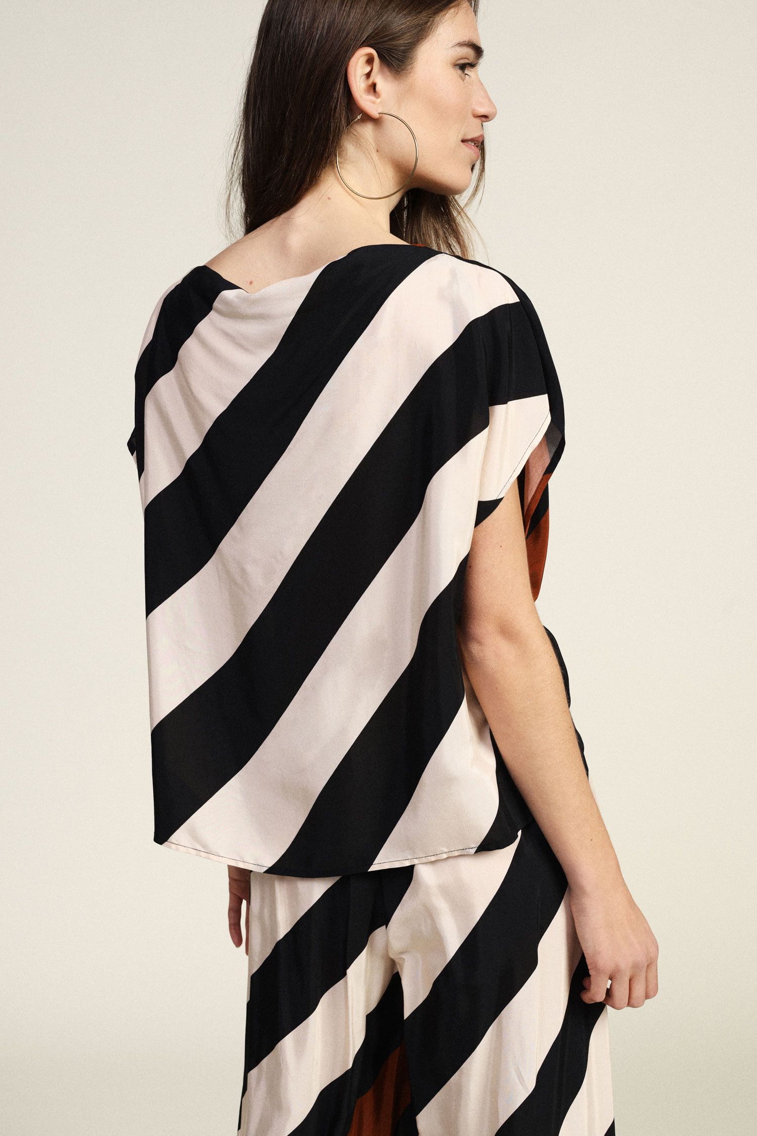 Dixie - Blusa a Righe con Taglio Dritto e Girocollo