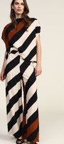 Dixie - Pantaloni Palazzo a Righe Vita Alta