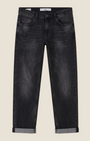 Jeans Madison Shop Over/D regular fit in denim nero sbiadito 100% cotone con cinque tasche e risvolto sul fondo