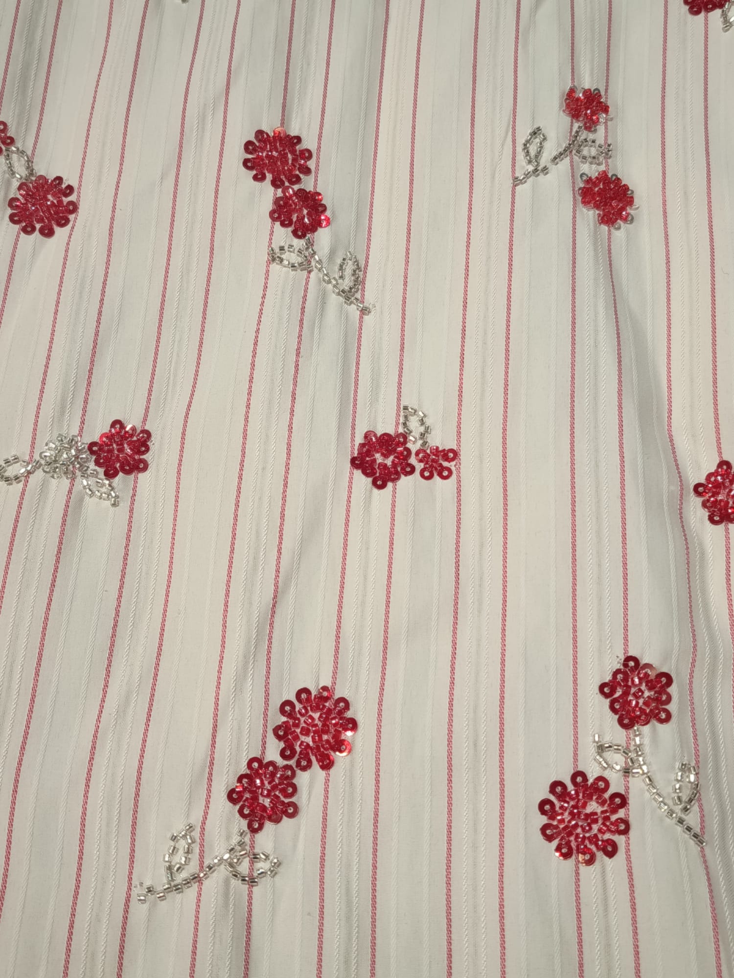 Dixie Camicia Oversize a Righe con Ricami Floreali