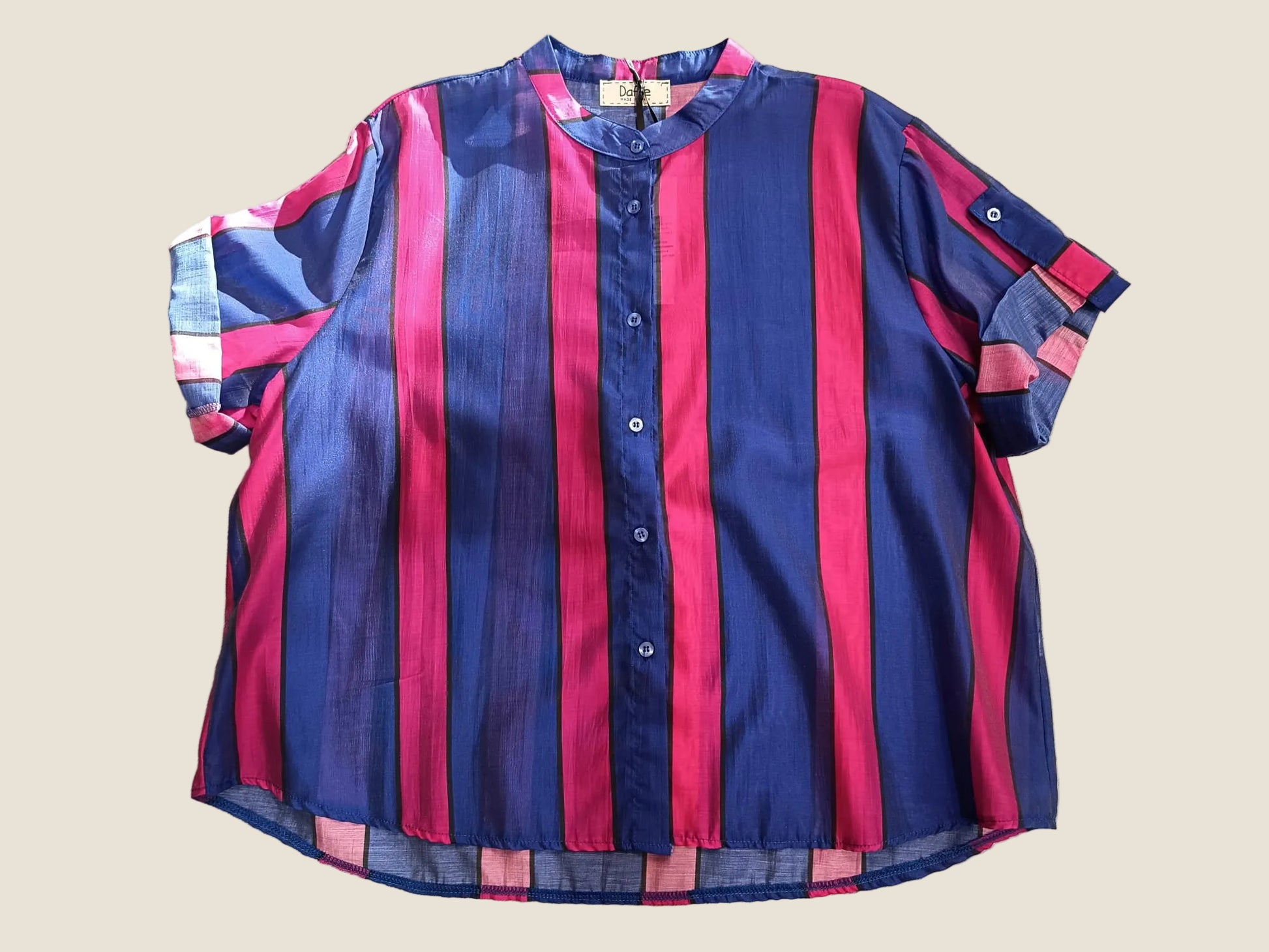 Dafne - Camicia a righe con nodo in vita