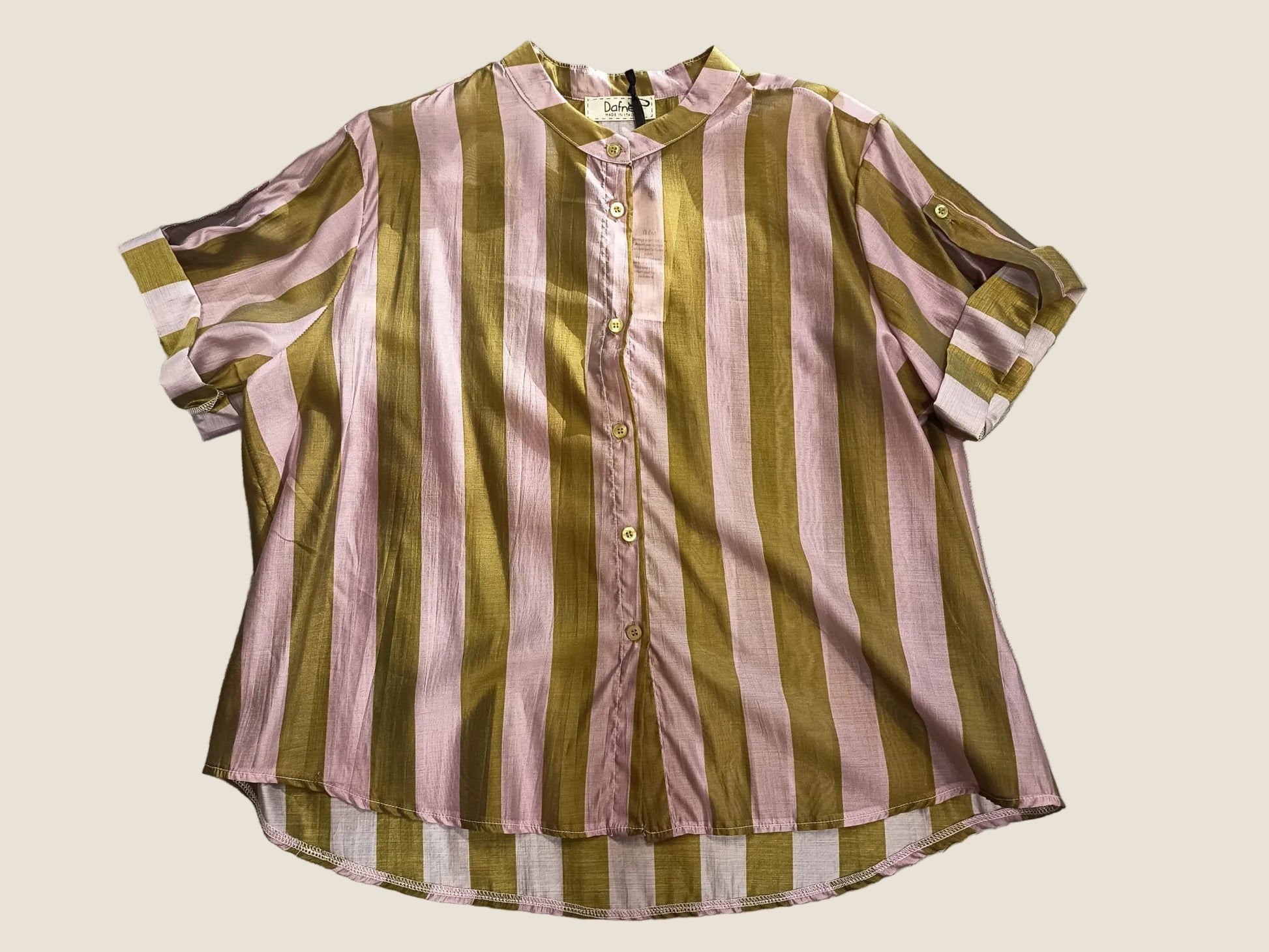 Dafne - Camicia a righe con nodo in vita