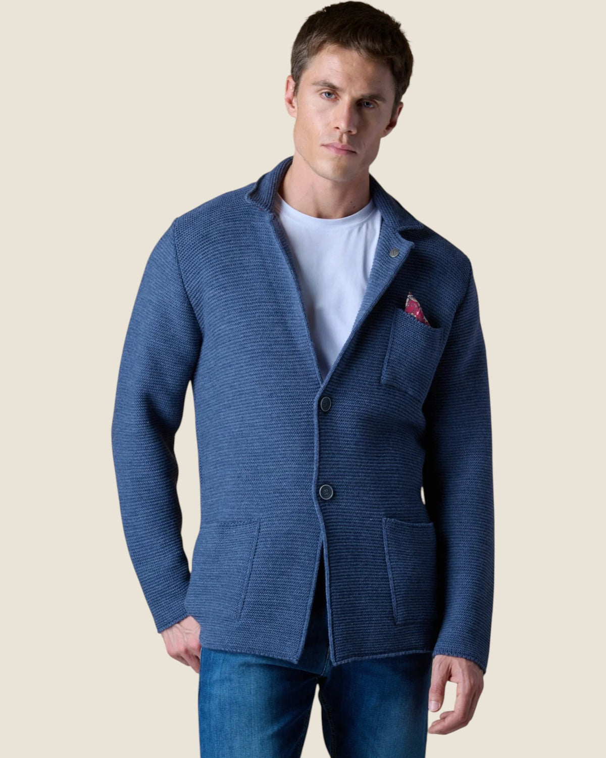 Giacca Monopetto Links Jeans con pochette e interno collo in tessuto V2 (2)
