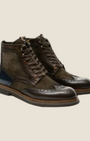 Stivali Madison Shop Ambitious BTR in pelle e camoscio marrone con dettagli brogue e pannelli a contrasto