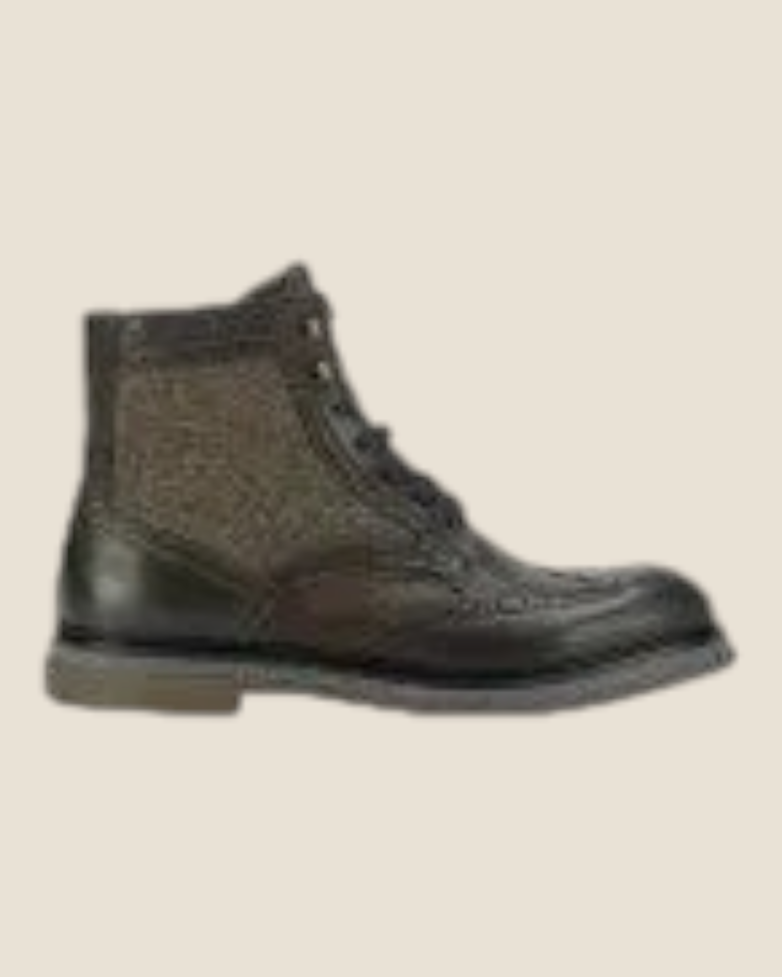 Stivaletto brogue Madison Shop in pelle e tweed con dettagli traforati e suola bicolore ultraleggera