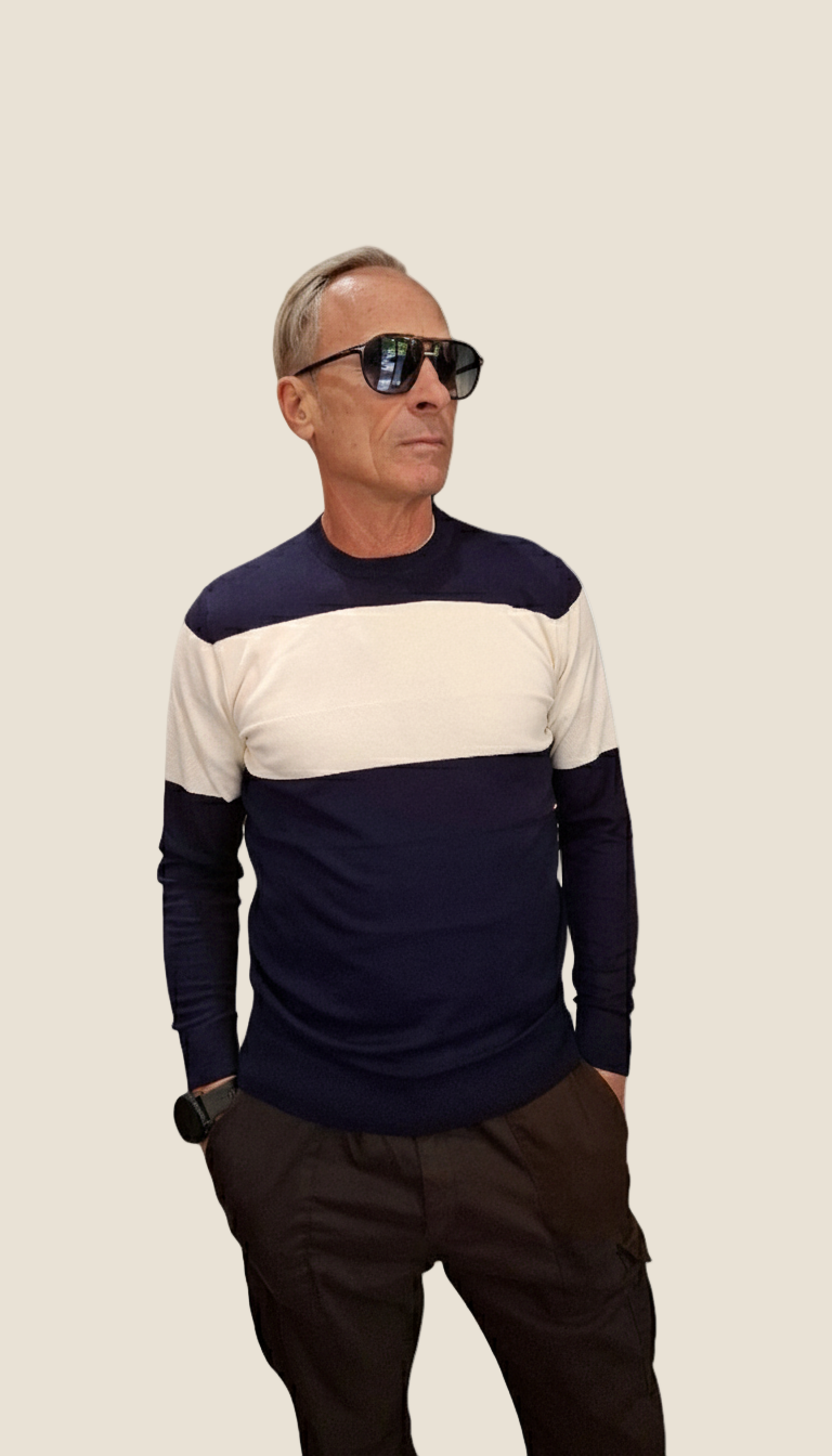 Over/d PARICOLLO M/L STRUT. COLOR-BLOCK