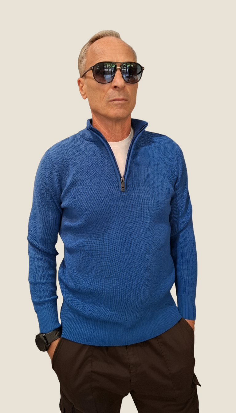 OVER/D MAGLIA M/L LUP. C/ZIP COSTA INGL. TECN.