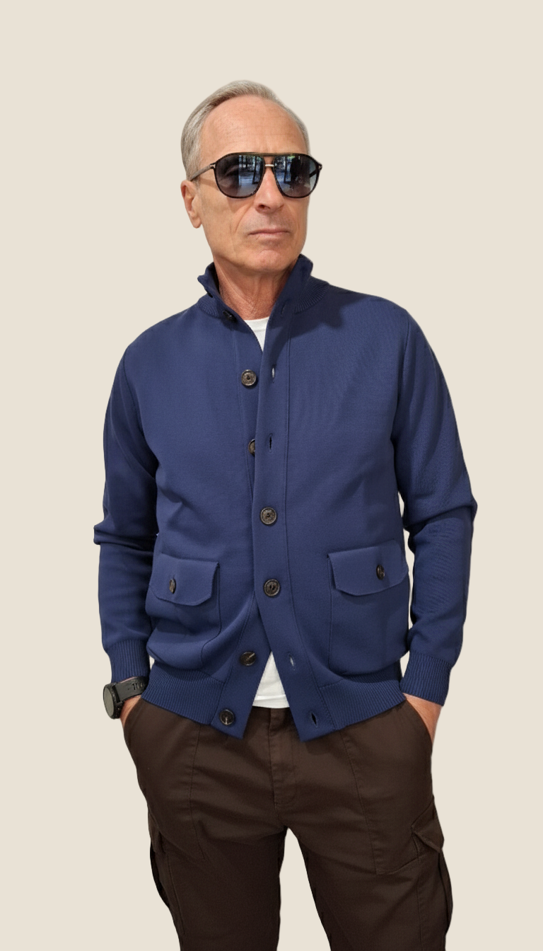 OVER/D CARDIGAN M/L C/TASCHE A TOPPA E BOTT. TECN.