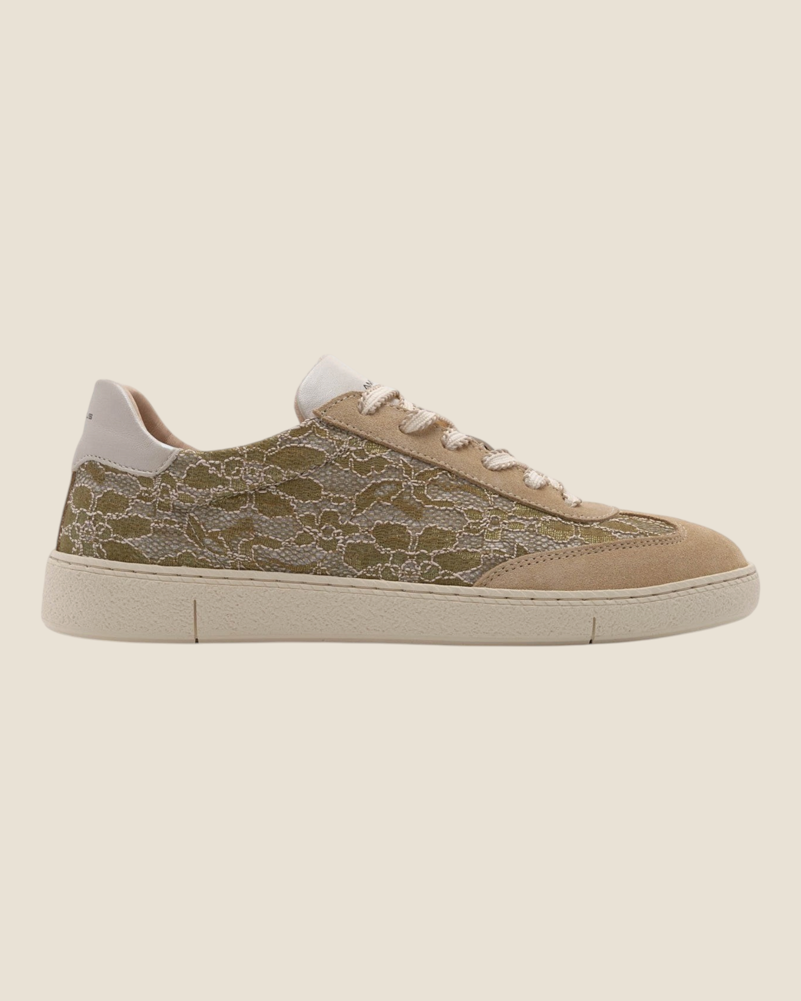 Sneaker low-top Madison Shop Ambitious NOA in pelle beige e tessuto ricamato con suola in gomma SBR