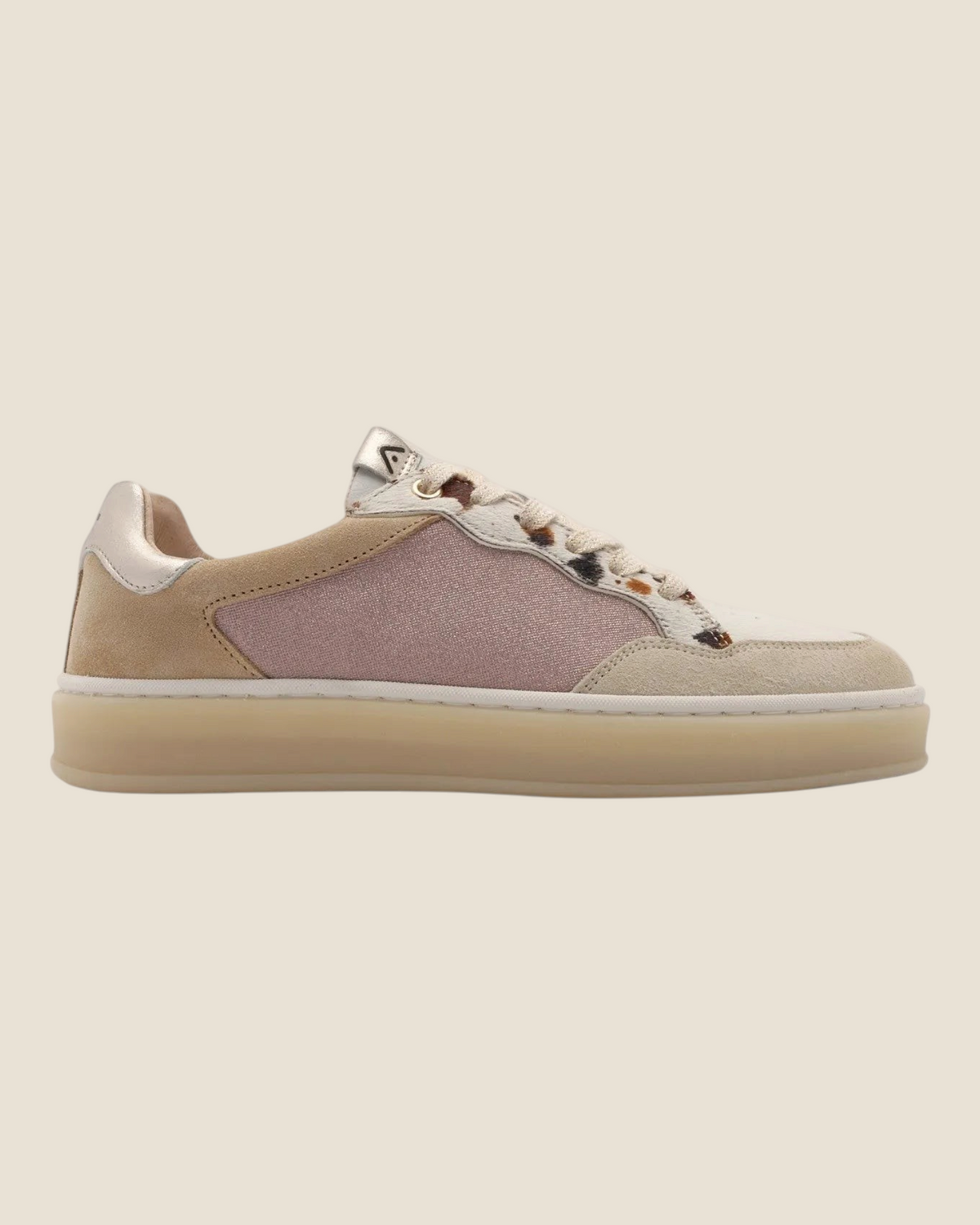 Sneaker bassa Madison Shop Ambitious Wendy in suede e tessuto tecnico rosa con dettagli animalier e suola in gomma