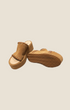 Madison Shop chestnut suede platform sandals with braided leather details, gold eyelets, and a textured rubber sole.