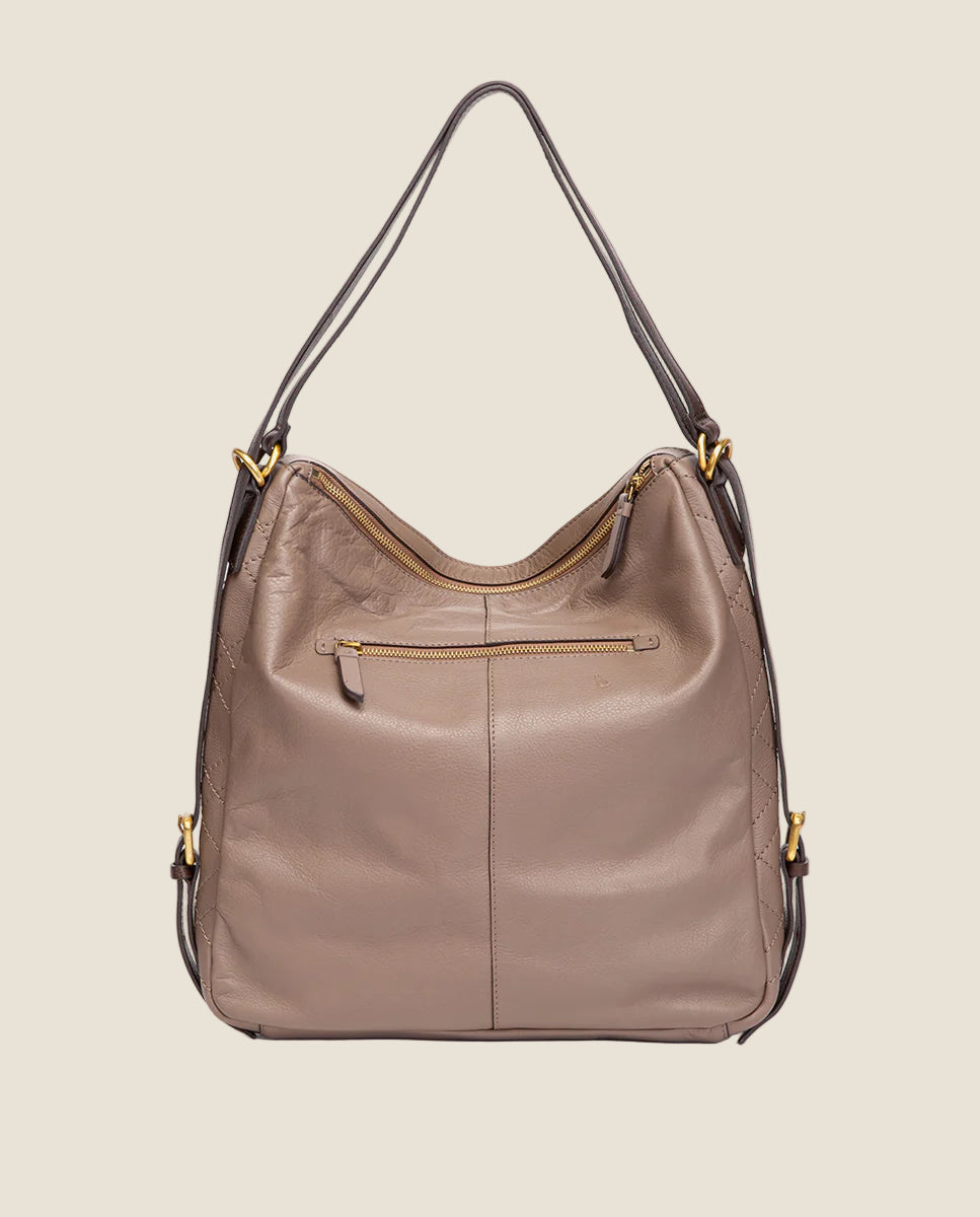 Abbacino - borsa multifunzionale in pelle color tortora