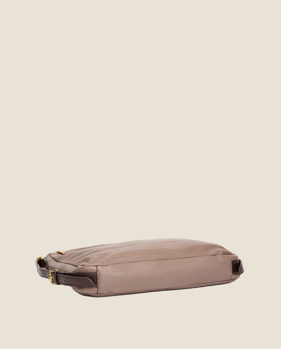 Abbacino - borsa multifunzionale in pelle color tortora