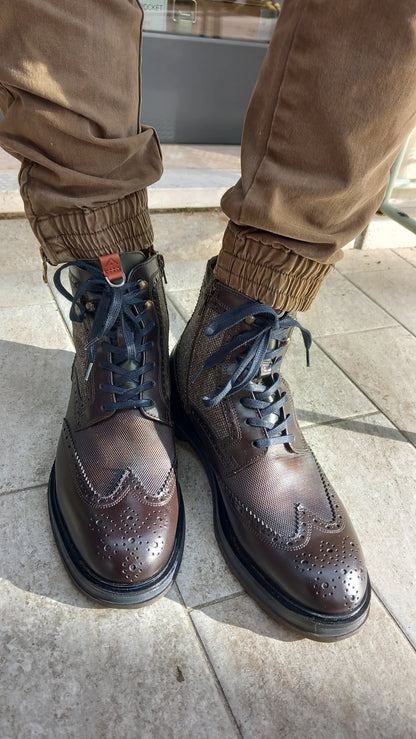 Ambitius Brand BTR Mixed Brogue Boots