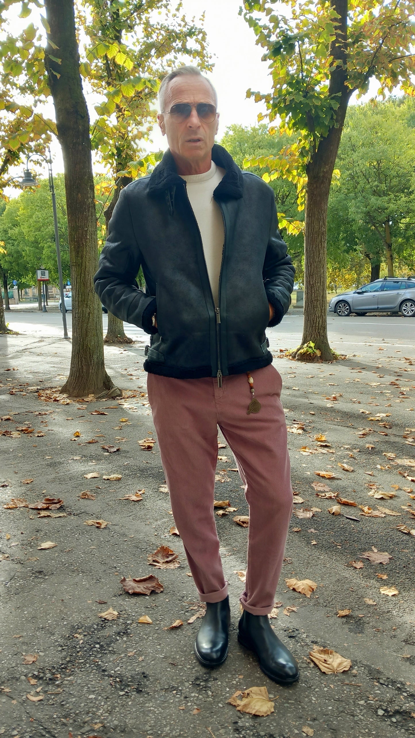 Over-D Pantalone Tappared in velluto a coste